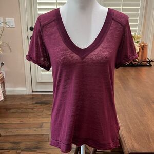 We The Free Burgundy Short Sleeve Tee